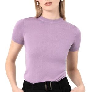 Aritzia Babaton Stretch Knit Crop Top - Lavender